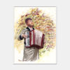 ⁦נגן האקורדיון - נייר אמנות ממוסגר⁩ – תמונה ⁦3⁩
