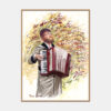 ⁦נגן האקורדיון - נייר אמנות ממוסגר⁩ – תמונה ⁦2⁩