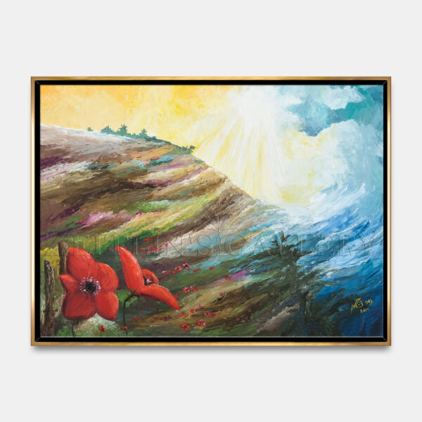 ⁦ציור נוף בראשית - קנבס⁩ – תמונה ⁦2⁩
