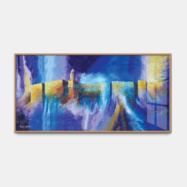 ⁦ירושלים בסגול - נייר אמנות ממוסגר⁩ – תמונה ⁦3⁩