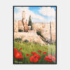 ⁦מגדל דוד וכלניות - נייר אמנות ממוסגר⁩ – תמונה ⁦5⁩