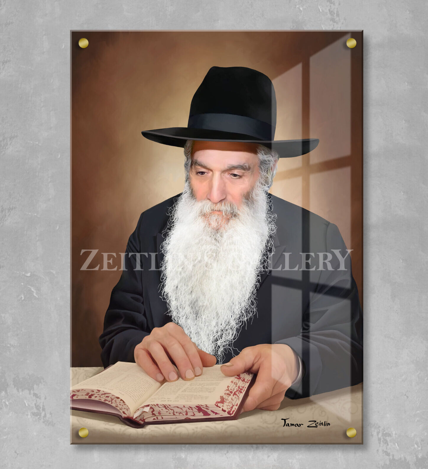 ציור רבי דוד אבוחצירא - תמונת זכוכית - גלריית צייטלין - גלריית הציורים ...