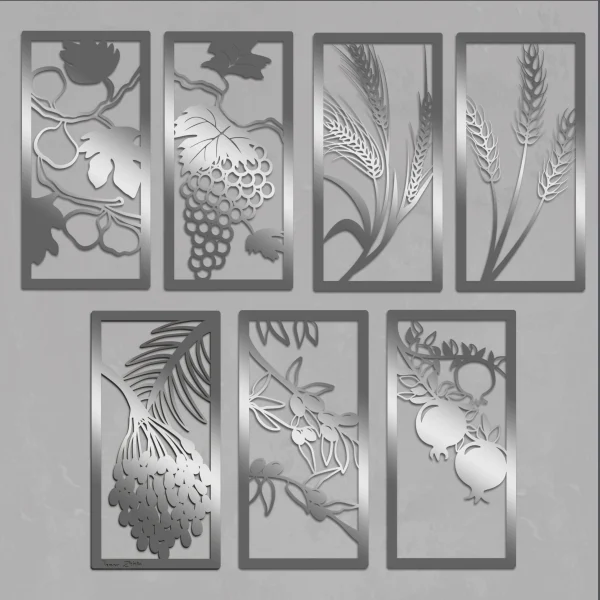 ⁦סט שבעת המינים - תמונות מתכת⁩ – תמונה ⁦6⁩