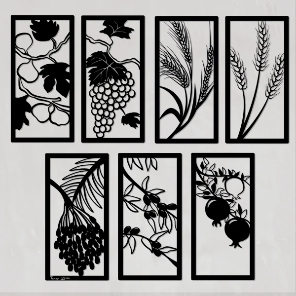 ⁦סט שבעת המינים - תמונות מתכת⁩ – תמונה ⁦2⁩